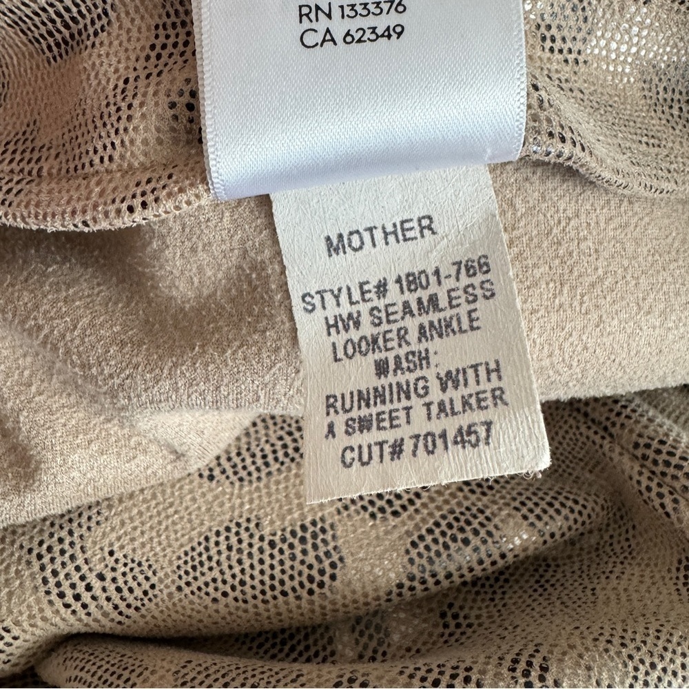 Mother High Waisted Seamless Looker Ankle Faux Suede Leopard Print Pants Size 32 - Picture 11 of 11